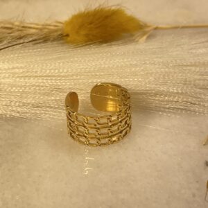Bague Multi-Chaînes Dorée