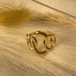 Bague Chaîne Dorée Ajustable