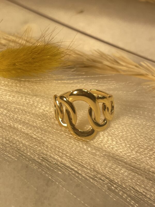 Bague Chaîne Dorée Ajustable